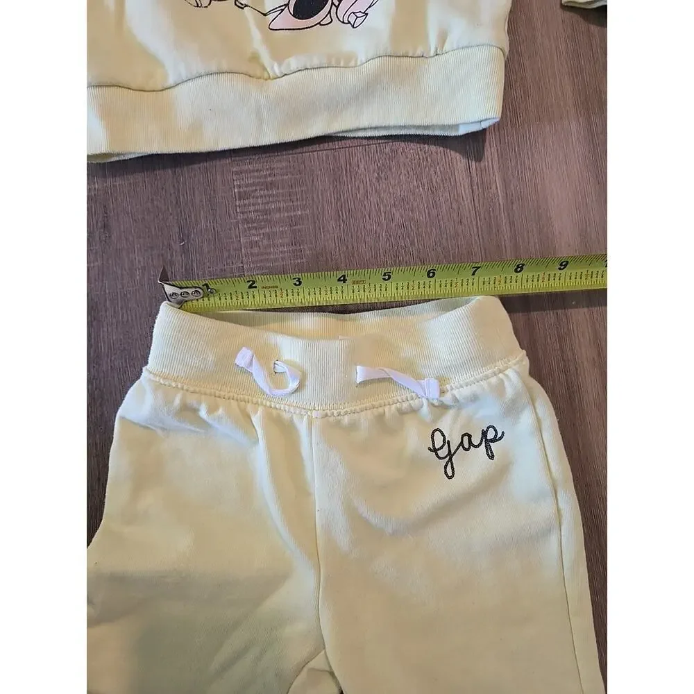 Gap Kids Yellow Minnie Mouse Sweatshirt 2 & Sweatpants size 3 Pre Owned